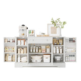 Garvee 55" Buffet Cabinet with Storage, Sideboard with Drawer, Modern Kitchen Storage, Adjustable Shelves, White - Whtie