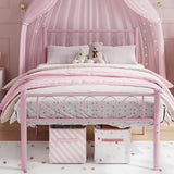 Garvee Metal Twin XL Bed Frame with Iron Heart Design - Twin Size Platform Bed for Boys and Girls, Easy Assembly, Black