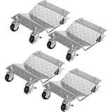 Garvee 4-Pack Car Wheel Dollies, Premium Manganese Steel, 6000 Lbs Capacity, Heavy Duty, Silver, Garage and Workshop Use