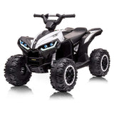Garvee 12V Kids Ride On ATV, 4 Wheeler Electric Vehicle for Kids 3-8, White, Remote Control, LED Lights, Soft Start, Treaded Tires - White