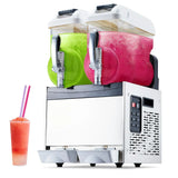 Garvee Commercial Slushy Machine 24L Double Tank , 700 Watts Rapid Refrigeration & Blending , Stainless Steel & PC , Easy Maintenance & Considerate Features , Restaurants Cafes Bars - Black