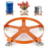 Garvee 55 Gal Drum Dolly with Labor-Saving Handle, Heavy Duty Q235 Steel, Smooth-Rolling & Brake Wheels, Warehouse Workshop Use, Black - Orange