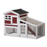 Garvee Wooden Rabbit Hutch Large Indoor Outdoor Rabbit Cage with Metal Frame Ramp Rufous White - 2-Story Rufous White
