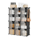Garvee 8-Tier 48-Pair Expandable Shoe Cabinet Organizer With 2 Hooks For Bedroom Closet Entryway Portable Stackable Black - Black