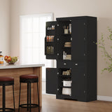 Garvee 72" Kitchen Pantry Cabinet, Freestanding Tall Storage Cabinet with Adjustable Shelves and Drawer, Black, for Kitchen Living Room Dining Room