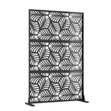 Garvee Metal Privacy Screen with Stand 74"x47.2" - Heavy-Duty Steel Chevron Design, Rust-Resistant, Indoor & Outdoor Patio Divider - Black6