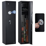 Garvee 5-6 Gun Safe for Rifles & Pistols, Biometric & Digital Keypad, Adjustable Rack, Removable Shelf, Black, Large Home Security Cabinet
