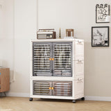 Garvee Stackable Pet Wardrobe Closet with Doors, Wheels, Hanging Rods for Home and Living Room, Space-Saving, Durable, Stylish