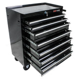 Garvee 7-Drawer Metal Rolling Tool Chest with Wheels,Heavy Duty Tool Storage Cabinet with Locking System,Toolbox with Wheels for Garage, Warehouse, Workshop, Repair Shop - Black