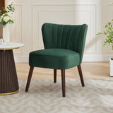 Garvee Modern Living Room Chair Velvet Upholstered Adjustable Feet Side Accent Chair Lounge Chair Bedroom Kitchen Dining Room Green - Green
