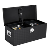 Garvee 36 in Truck Bed Tool Box Heavy Duty Aluminum Sliding Shelf Diamond Plate Black for Pick Up Truck RV Trailer - Black