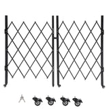 Garvee Double Folding Driveway Gate With Keys Metal Expandable Safety Barrier Gate 61in H x 122in W Black