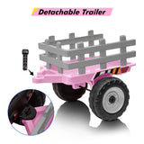 Garvee 12V Kids Ride On Tractor With Trailer & Remote Control, Toddler Electric Vehicle Car, 54in, Multi-Color