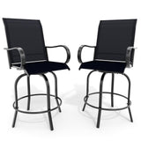 Garvee Patio Bar Chair Outdoor Furniture Comfortable Sturdy Design Black - 2 Black Single Chairs Per Box