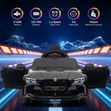 Garvee 12V Licensed BMW M4 Ride On Car for Kids with Parental Remote Control, 3 Speeds, LED Lights, Music, Black - Black