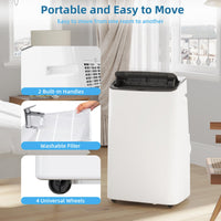 Garvee 14000 BTU Portable Air Conditioner with Remote Control for Room Up to 700 Sq.Ft., Ultra Quiet Free Standing 3-In-1 Cooling AC Unit with Dehumidifier Multi-Speed Fan, Black