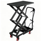 Garvee Hydraulic Lift Table Cart 770Lbs Load Capacity Double Scissor Lift Manual Hydraulic Scissor Cart Black 59 Inch - Black(770 Lbs)-B