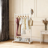 Garvee Clothes Rack on Wheels Metal Garment Stand with Shelf for Home & Office 105x43x170cm White - White 105Cm