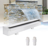 Garvee Pool Fountain Stainless Steel Waterfall Spillway Outdoor Garden Patio Swimming Pool 23.6" x 4.5" x 3.1"