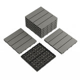 Garvee 9-Pack Plastic Interlocking Deck Tiles, Outdoor Patio Flooring, 12"x12", Grey, Waterproof, Durable, Easy Install - Grey-1