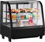 Garvee 3.5 Cu.FT Display Refrigerators Double-Layered Glass Countertop Pastry Display Case with LED Lighting Adjustable Shelves