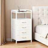 Garvee Fabric 4-Drawer Dresser with Steel Frame, Removable Fabric Drawers for Bedroom, Living Room, Office, 41x29x83.5cm, Neutral Color - Blanc