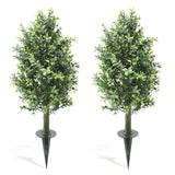 Garvee 2er-Set Artificial Boxwood Large 70cm with Ground Spike, UV-Resistant Plastic, Realistic Fake Plants for Indoor Outdoor Garden Decor - Green