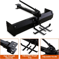 Garvee 42" Tow Behind Box Scraper Lawn Tractor Attachments with Tractor Box Blade Hitch Tow Fit for ATV UTV, Black