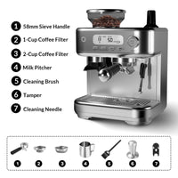 Garvee Automatic Espresso Machine Coffee Maker with Fast Heating, 15-Bar Pump, 1350W Motor for Home and Kitchen, Black