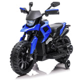 Garvee 6V Kids Motorcycle Battery Powered Ride On Motorcycle With Training Wheels Headlight Music Adjustable Speed Toddler Bike Pink Blue - Blue