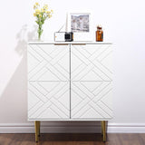 Garvee Storage Cabinet with Doors, Modern White Accent Cabinet, Sideboard Buffet Cabinet for Dining Room, Living Room, Kitchen