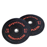 Garvee 2 Inch Bumper Plates Set of 2, 15 lbs Rubber Barbell Weights with Steel Insert for Home Gym Strength Training, Black & Orange - Black + Orange Dots