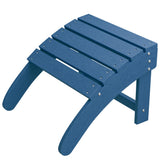 Garvee HDPE Adirondack Ottoman Footrest Weather Resistant Outdoor Footstool Porch Lawn Poolside Backyard 18x18.7x14.1 Inches - Navy Blue