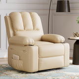 Garvee 27'' Recliner Chair Oversized, Manual Recliner for Adults, Lazy Boy with 1.5x Sponge Filling, Cup Holder, and Retractable Armrests, for Living Rooms, Bedrooms, and Nurseries - Beige