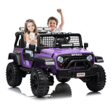 Garvee 24V 2-Seater Kids Electric Truck with Parent Remote Control, 4WD Dual Motor, Purple, 100Min Ride-on Car - Purple