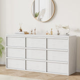 Garvee 9 Drawer Dresser Freestanding Wooden Storage for Bedroom Living Room Hallway 58.7" Wide Modern White - White