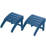 Garvee HDPE Adirondack Ottoman Footrest Weather Resistant Outdoor Footstool Porch Lawn Poolside Backyard 18x18.7x14.1 Inch - Navy Blue