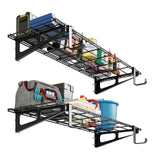 Garvee Heavy-Duty Garage Wall Mounted Shelves, 1x4 ft, Metal Steel, 300 LBS Load, Shop & Garage Storage, Black, 2 Pack - 1X4 Feet