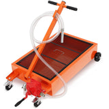 Garvee Waste Oil Drain Pan with 110V Pump, 17 Gal Low Profile Electric Oil Drain Cart for Trucks, RVs, Buses, Black - Orange