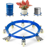 Garvee 55 Gal Drum Dolly With Labor-Saving Handle, Heavy Duty Q235 Steel, Warehouse Workshop, Black - Blue