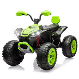 Garvee 24V 2 Seater Kids ATV Electric Car Off-Road Dirt Quad 14.4" Wheels LED Lights - Green