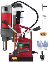 Garvee Mag Drill Press 1.57" Boring Diameter 820 RPM 1450W Portable Magnetic Drill Kit Electric Drilling Machine - Red