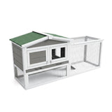 Garvee Wooden Rabbit Hutch With Removable Wire Netting And Leak Proof Tray For Indoor And Outdoor Use, 2-Story, Grey, Weatherproof - 60" Grey