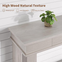 Garvee 54" Rustic Wood Console Table with 2 Drawers & Lower Shelf for Hallway Living Room Behind Couch, 54x14x30, Warm Wood