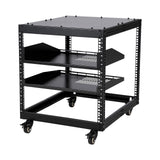 Garvee Heavy Duty Carbon Steel Open Frame Server Rack 10U Adjustable Depth 22-40in Black for IT AV Networking Storage