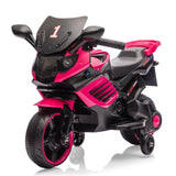 Garvee 6V Kids Motorcycle Electric Ride On Car Toy with Training Wheels for Toddlers Ages 3-5, Rose, 30.31" L x 14.96" W x 19.69" H - Rosy
