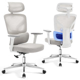 Garvee Office Chair Ergonomic Desk Chair Adjustable Lumbar Support Home Mesh Office Desk Chair Black Adjustable Height - Grey-D