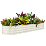 Garvee 8x2x1.5 ft Galvanized Raised Garden Bed Outdoor Metal Planter Box Rust-Resistant Beige - Beige(Rubber Edge)