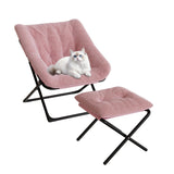 Garvee Comfy Chair Oversized Faux Fur Foldable Lounge Chair Pink for Bedroom Living Room Dorm X-Large - Pink