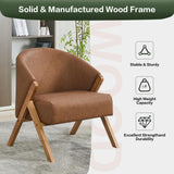 Garvee Accent Chair Mid Century Modern Chair Boucle Fabric Living Room Bedroom Lounge Chair Wood Frame Beige - Brown